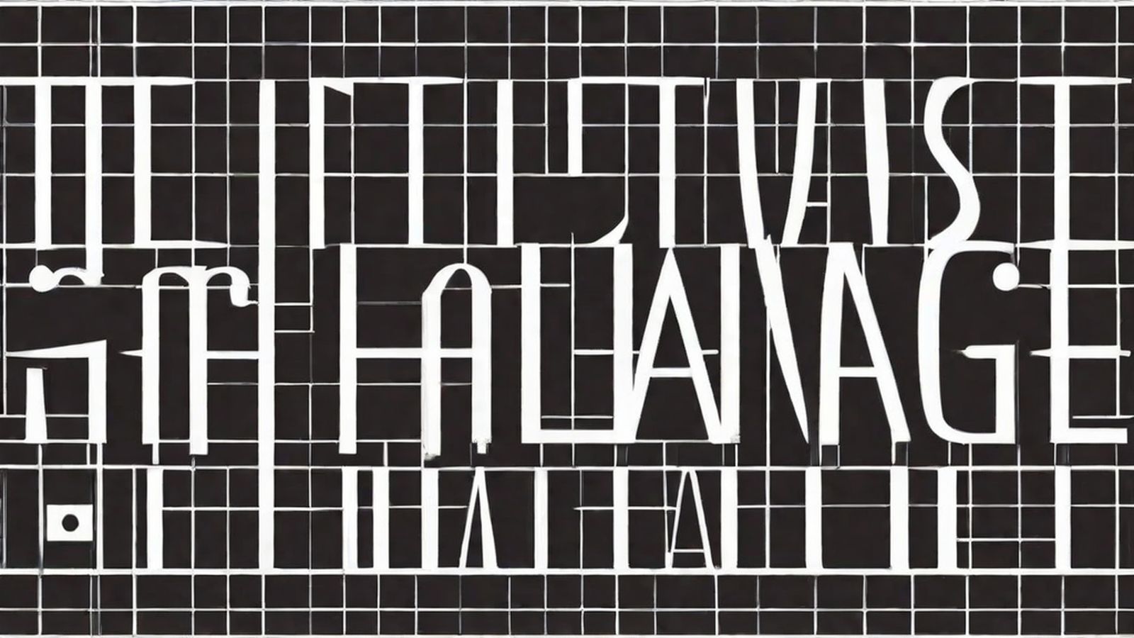 Bold monospaced typography on a raw concrete texture background with exposed grid lines and stark black-and-white contrast