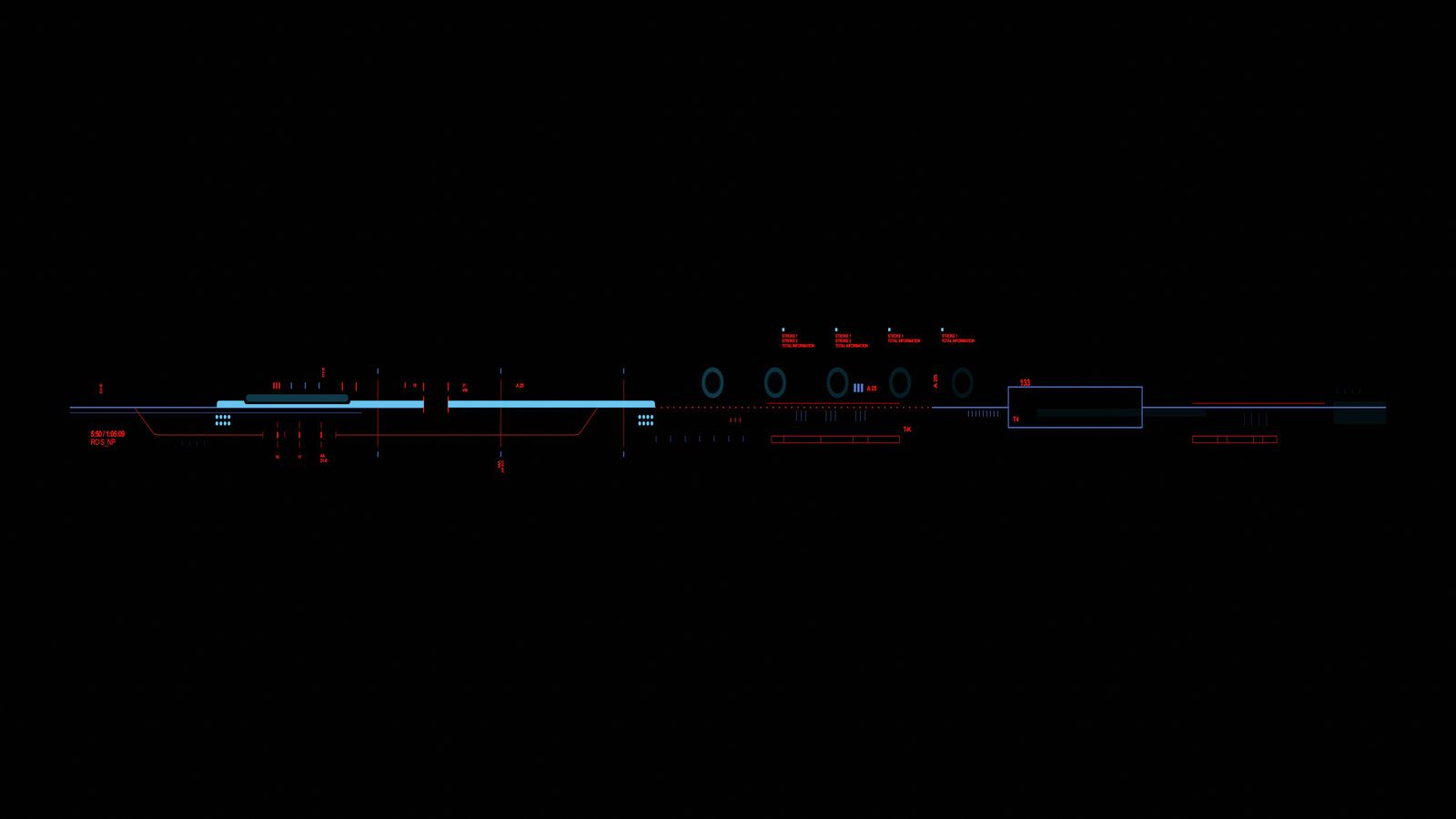 Abstract motion blur trails and interface elements showing animated transitions, hover effects, and flowing brand elements