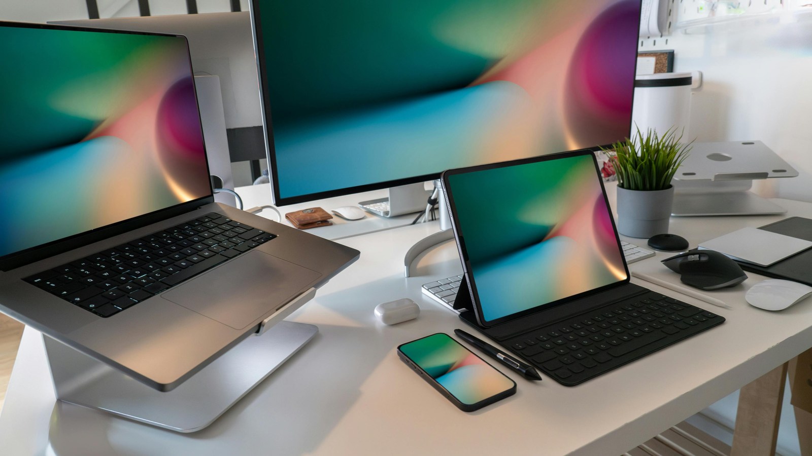 Modern web design interface on multiple devices